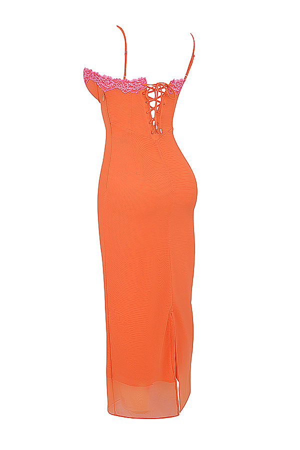 Aiza Flame Orange Maxi Dress