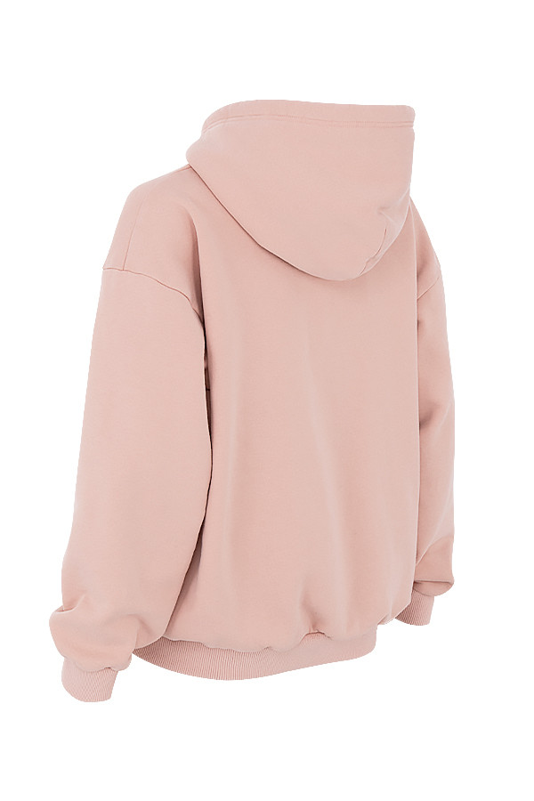 Storm Blush Cotton Fleece-Back Zip Through Hoodie