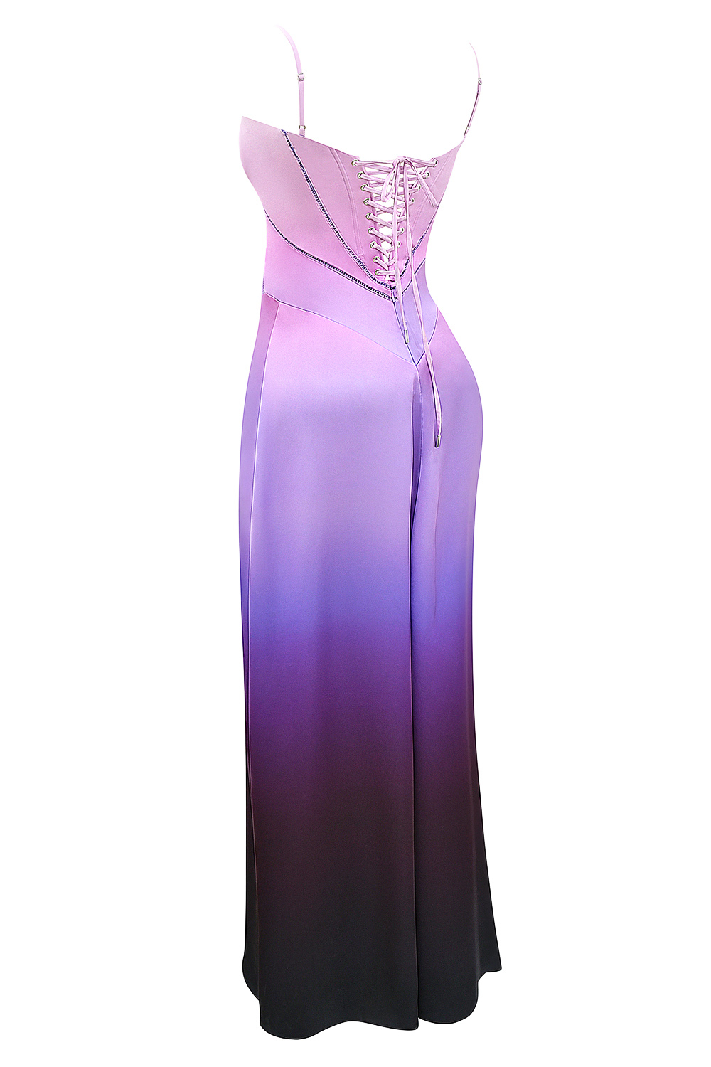 Anabella Ombre Print Lace Up Maxi Dress