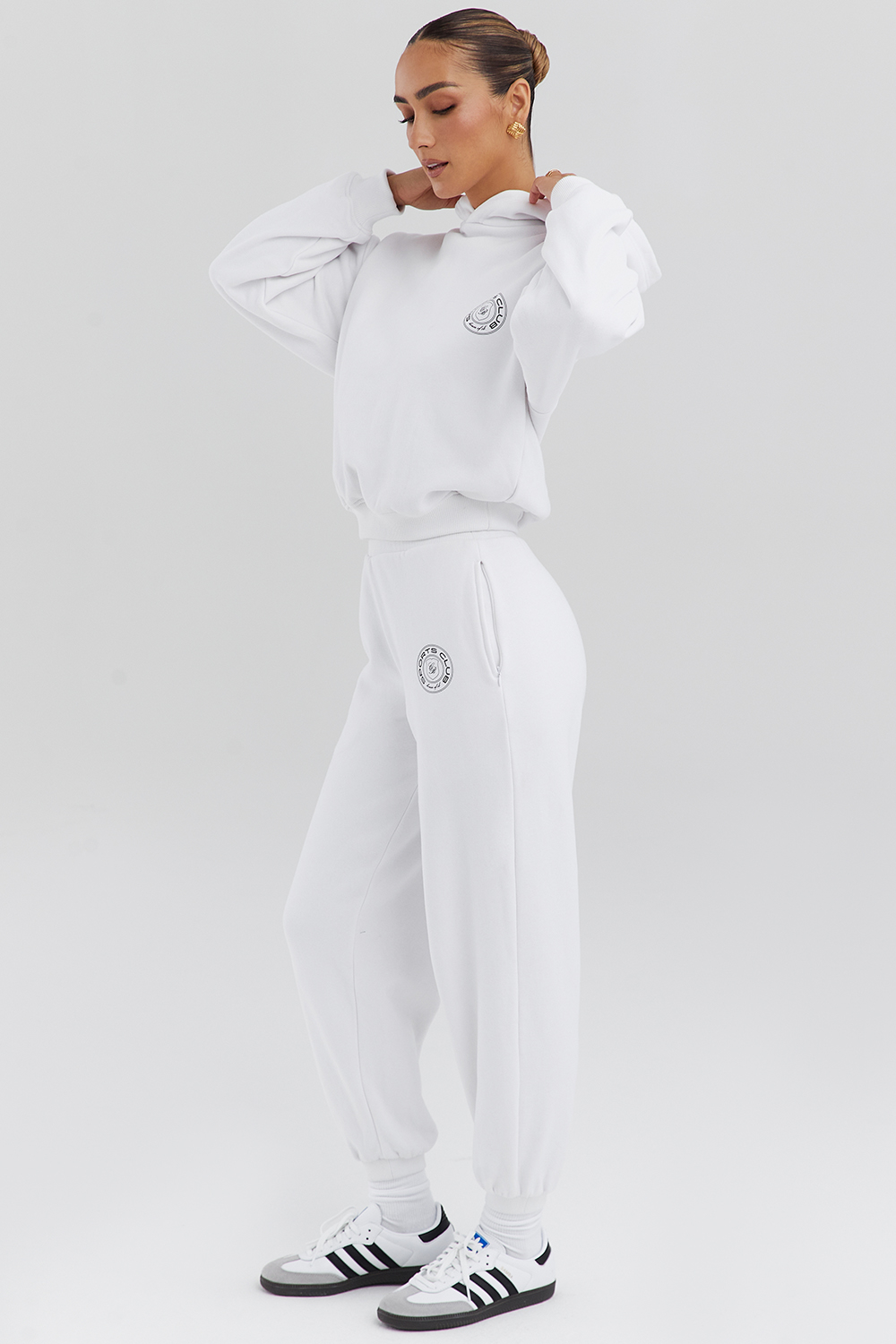 Muse White Cotton Fleece-Back Hoodie