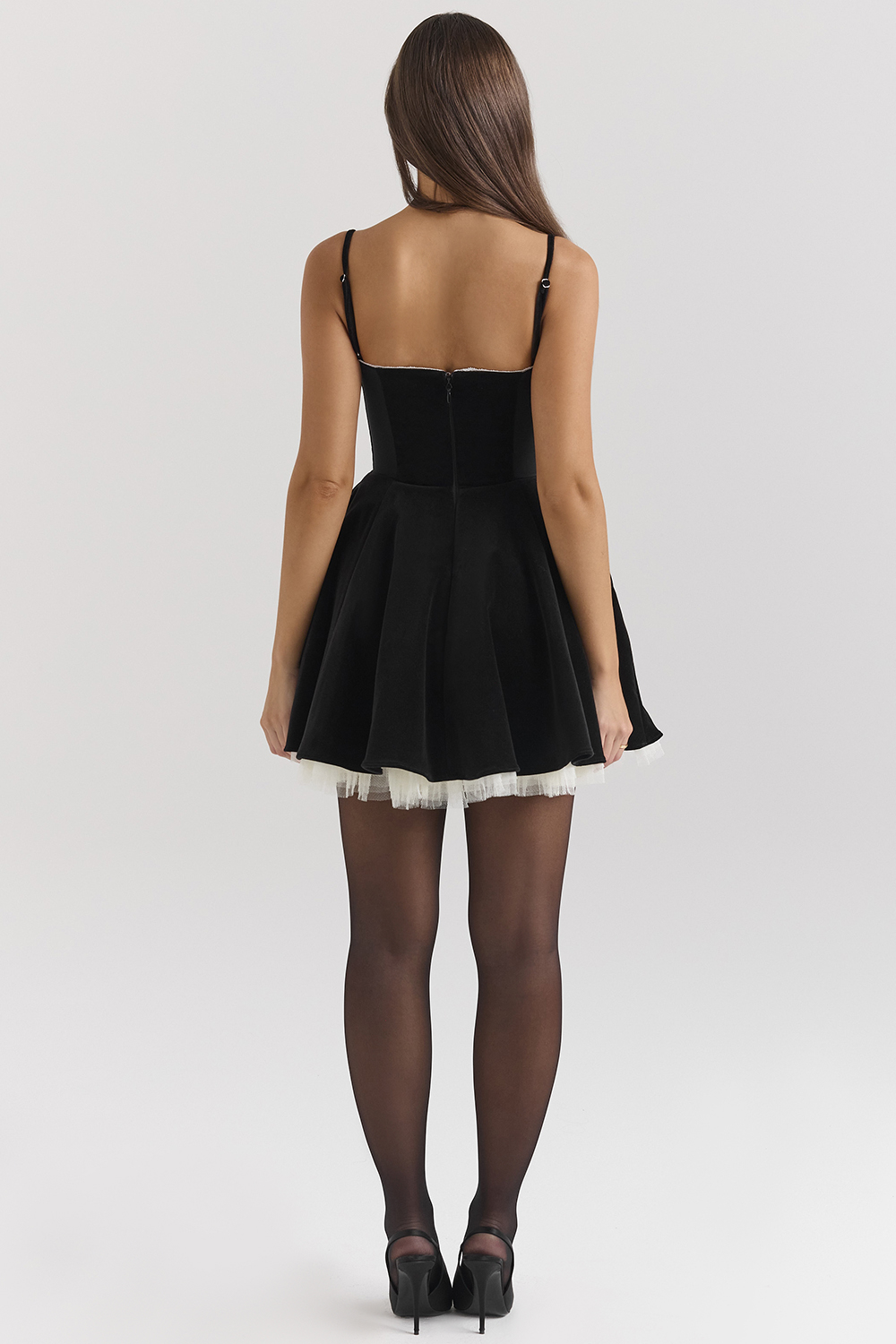 Minimoiselle Black Velvet Tulle Mini Dress