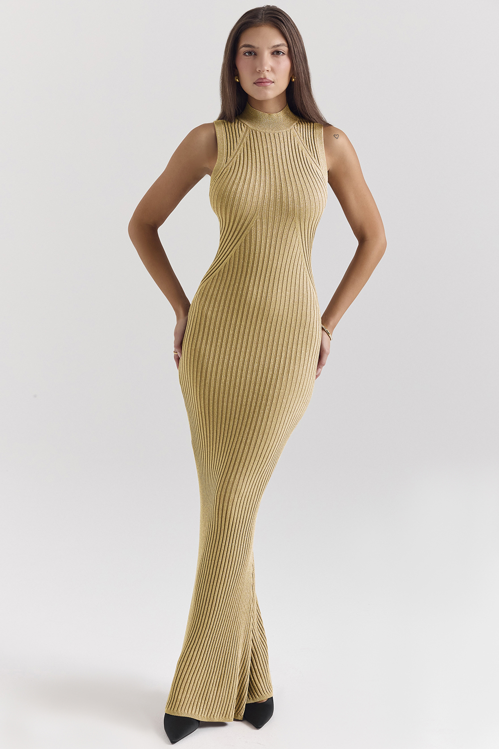 Emmie Gold Metallic Maxi Dress