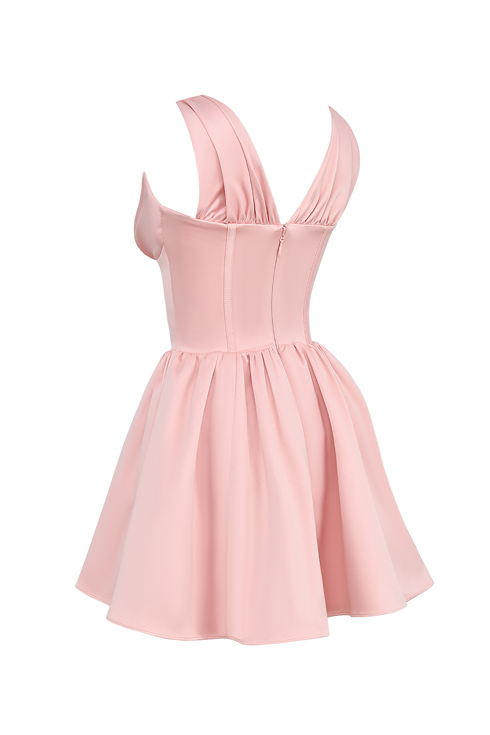 Emmeliette Powder Pink Satin Mini Dress - SALE