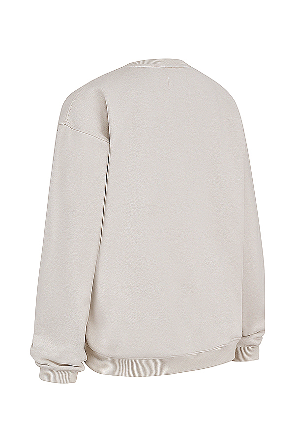 Haze Cloud Cotton Fleece-Back Crew Neck Sweatshirt