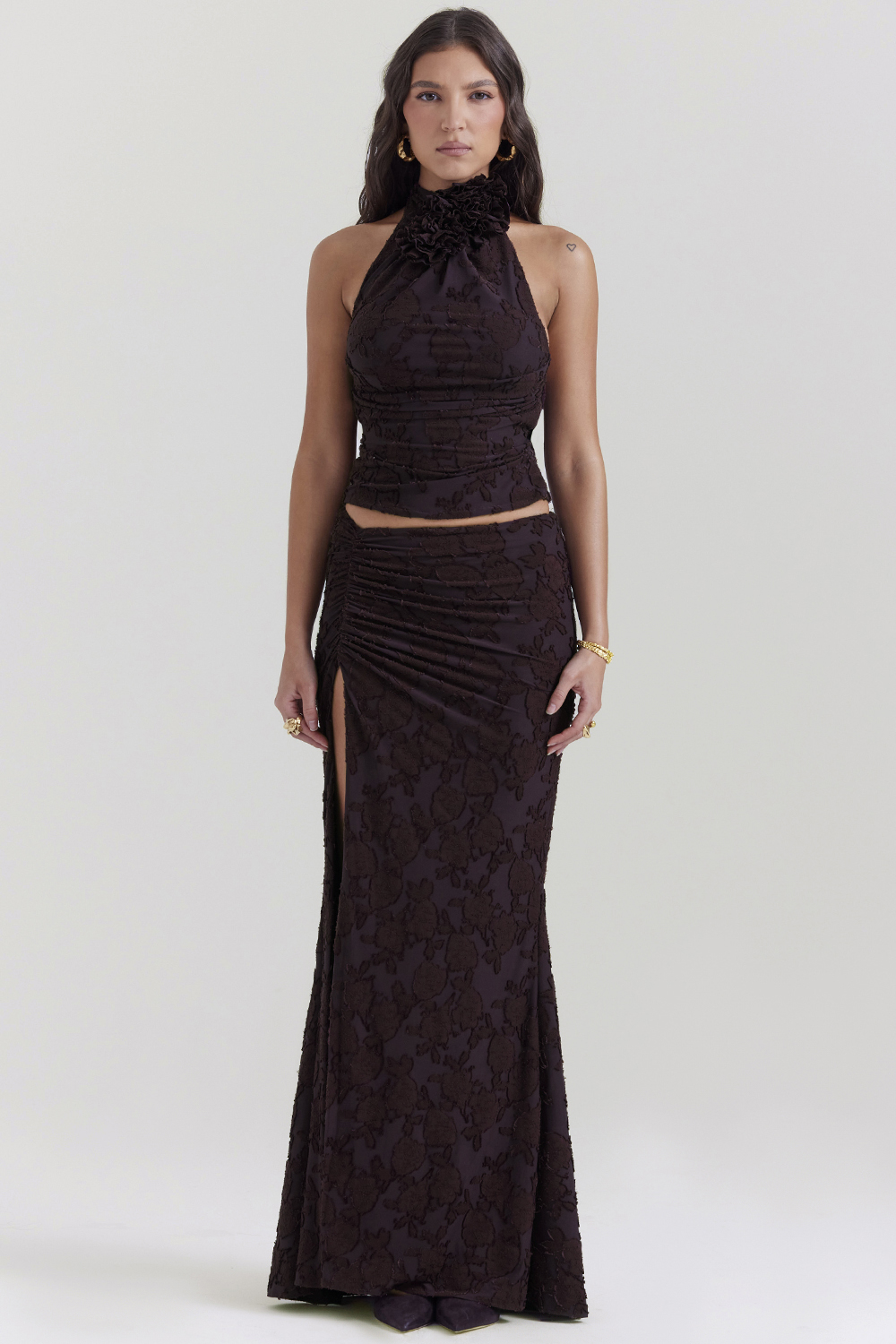 Kyra Cocoa Halter Top