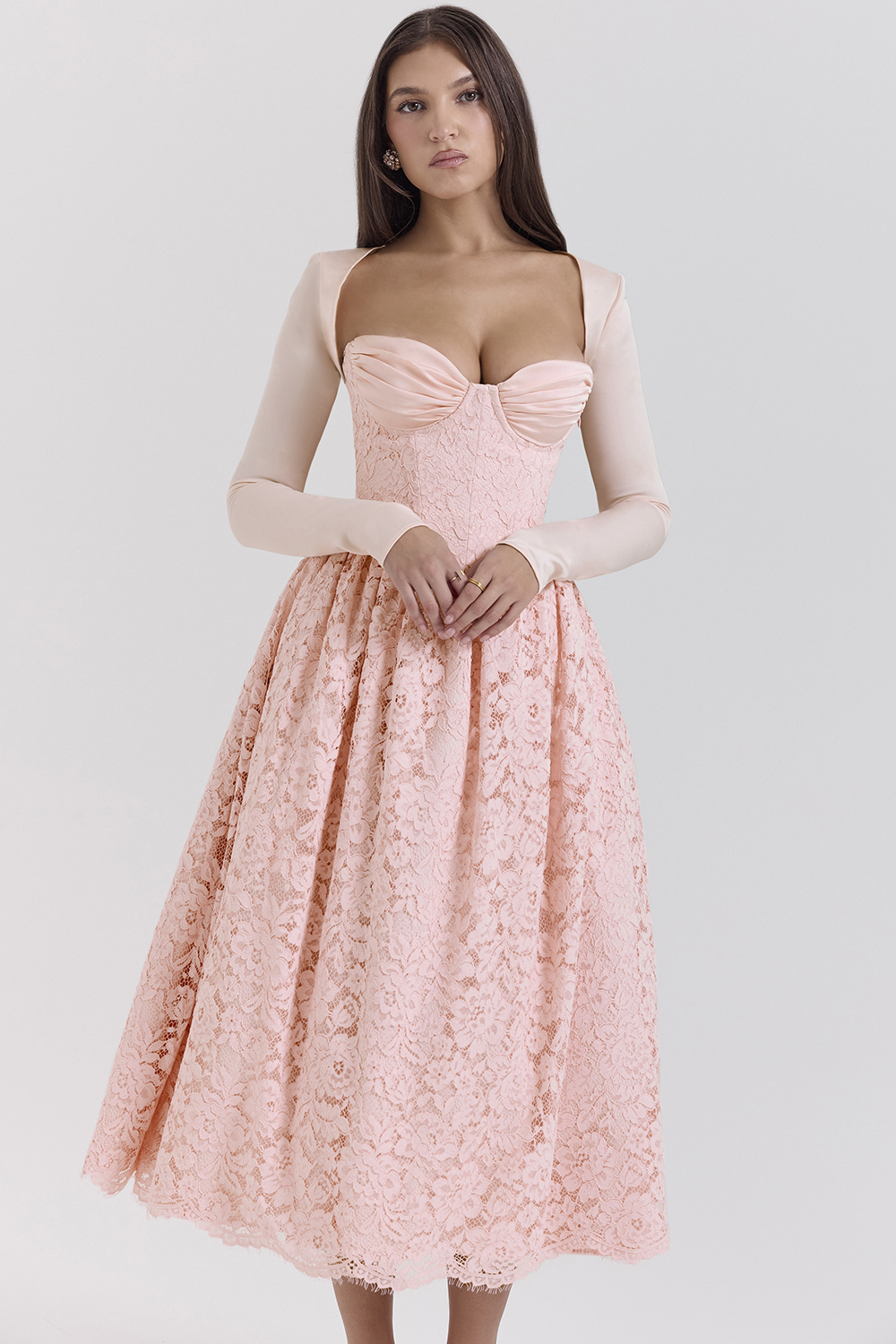 Duchess Ballerina Pink Lace Corset, Skirt and Bolero - SALE