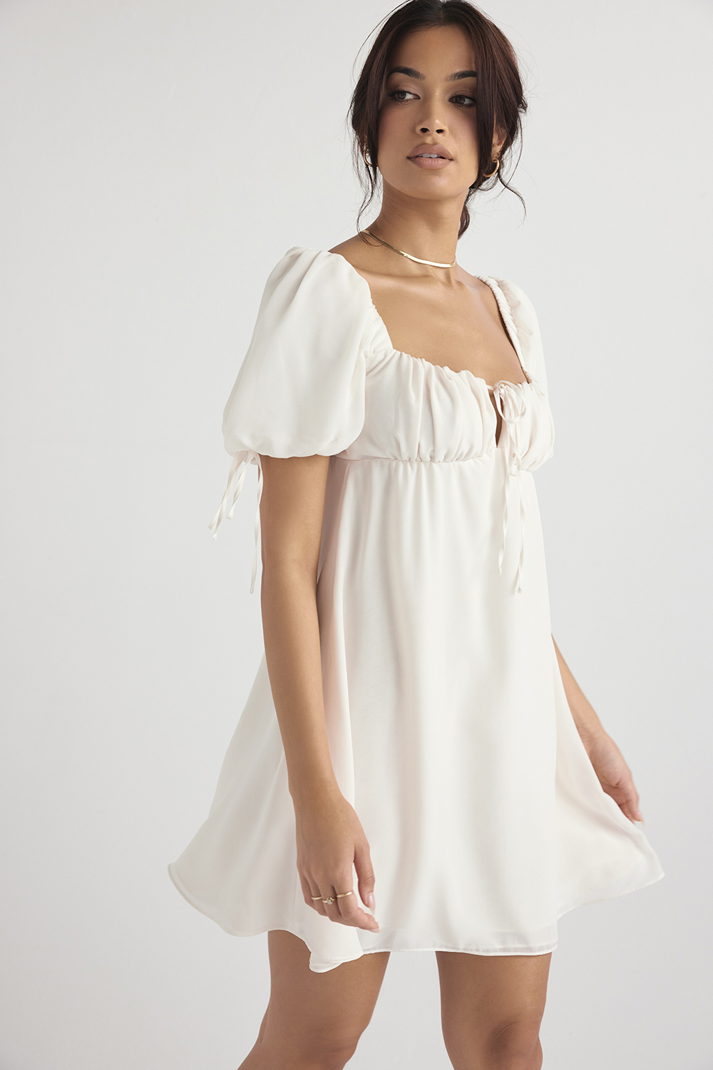 Princess Ivory Georgette Mini Dress - SALE