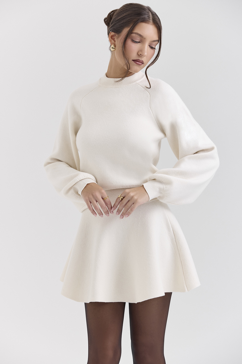 Cressida Cream Wool Cashmere Heavy Knit Sweater
