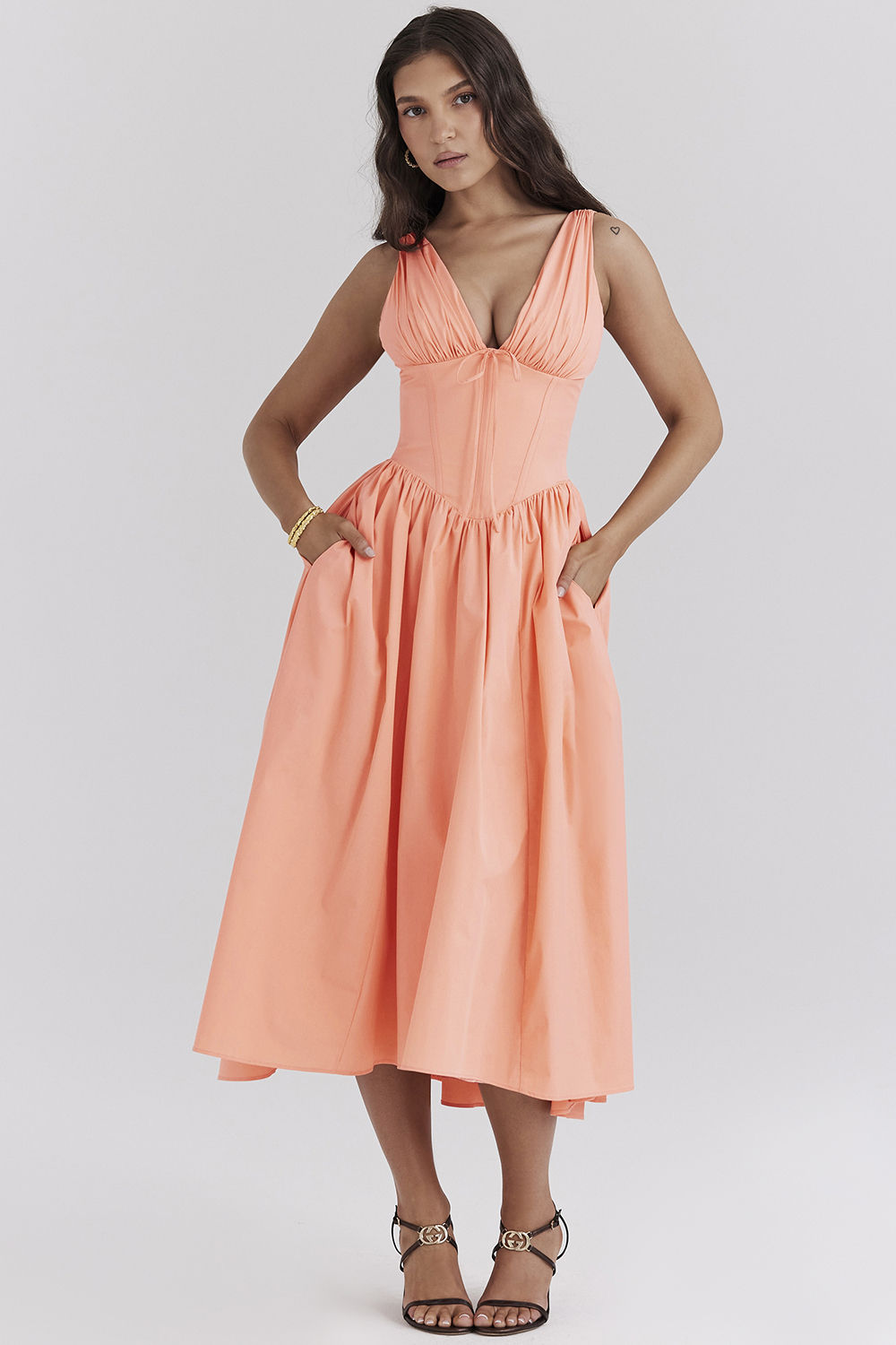 Emmelina Sorbet Cotton Corset Sundress