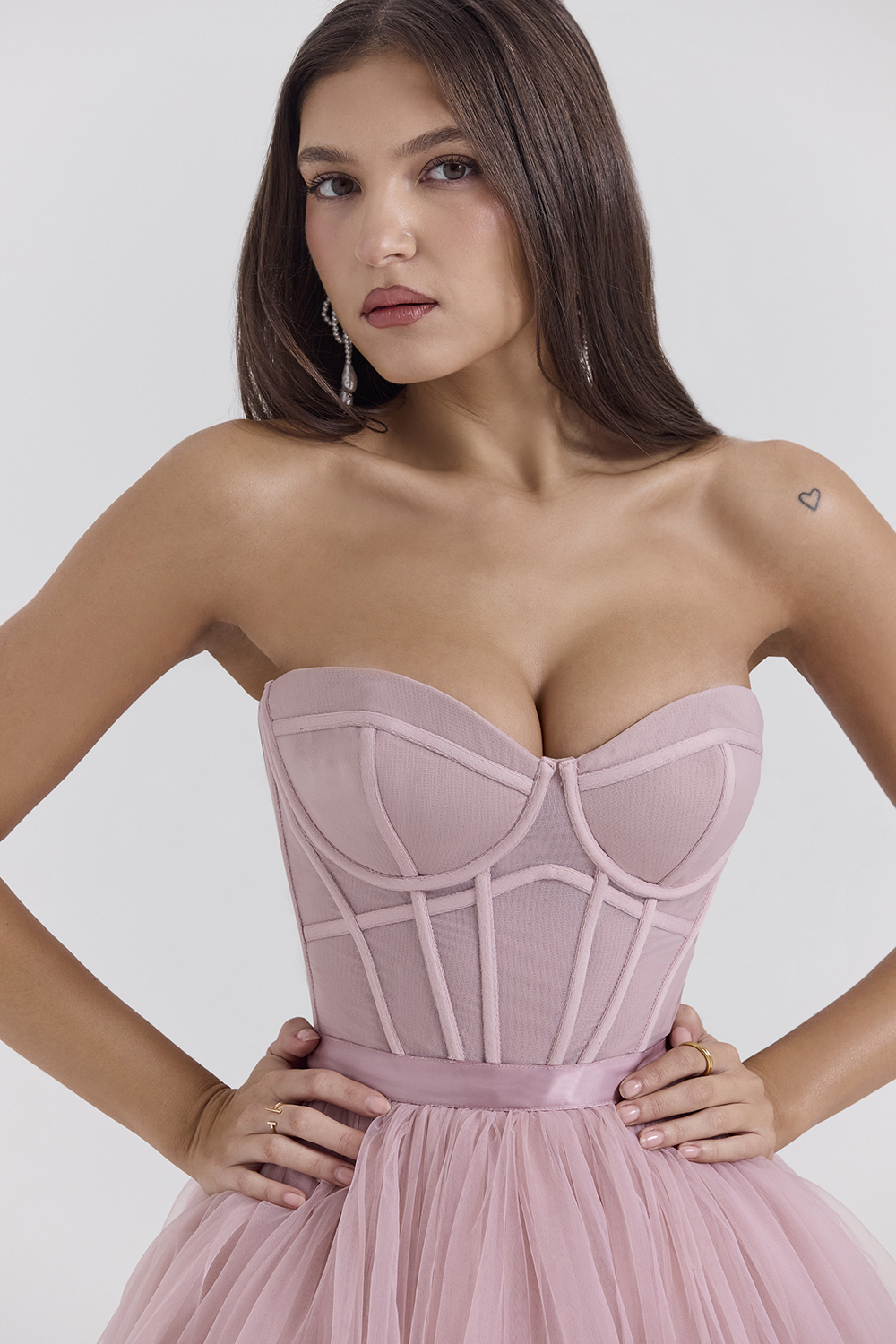 Darling French Rose Tulle Midi Dress - SALE