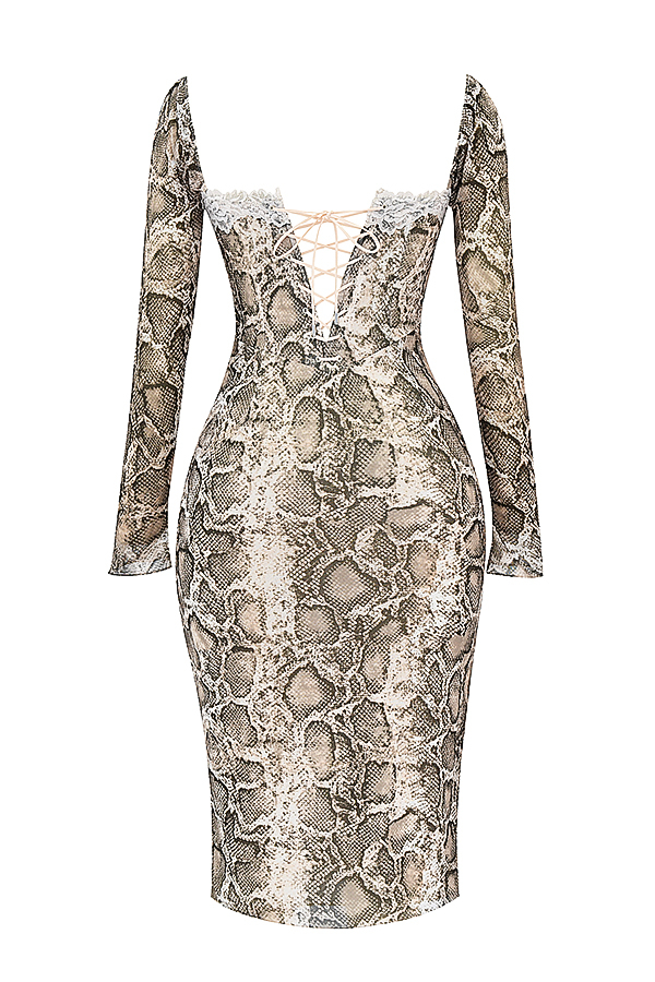 Seraphina Snake Print Corset Dress