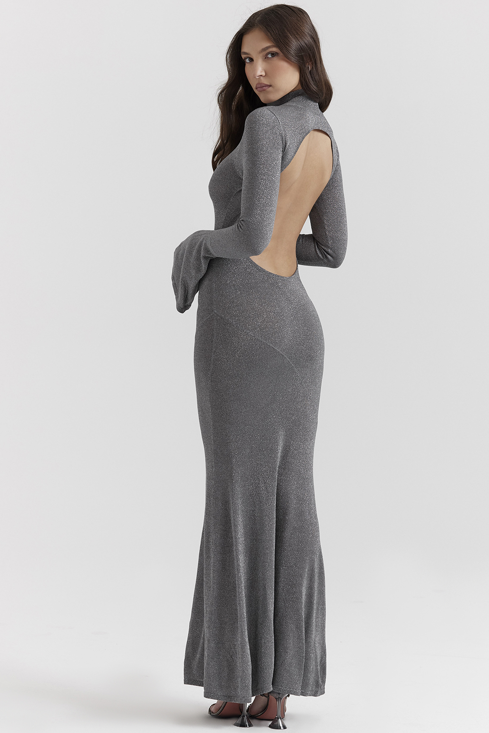 Sancha Steel Metallic Maxi Dress