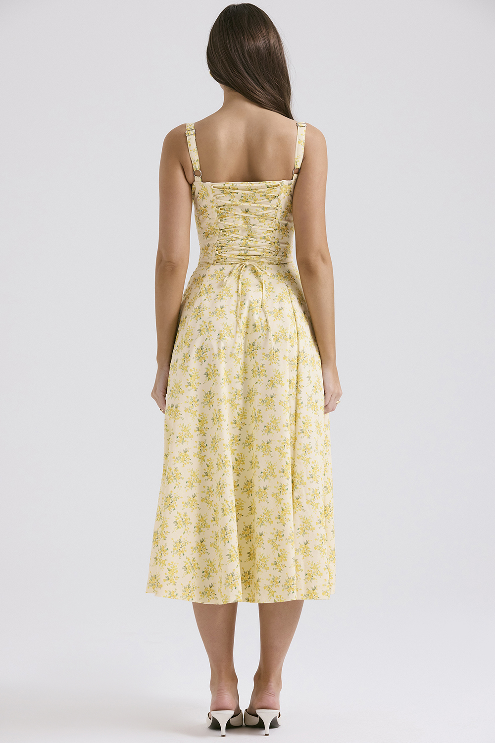 Carmen Buttercup Vintage Floral Print Cotton Bustier Sundress