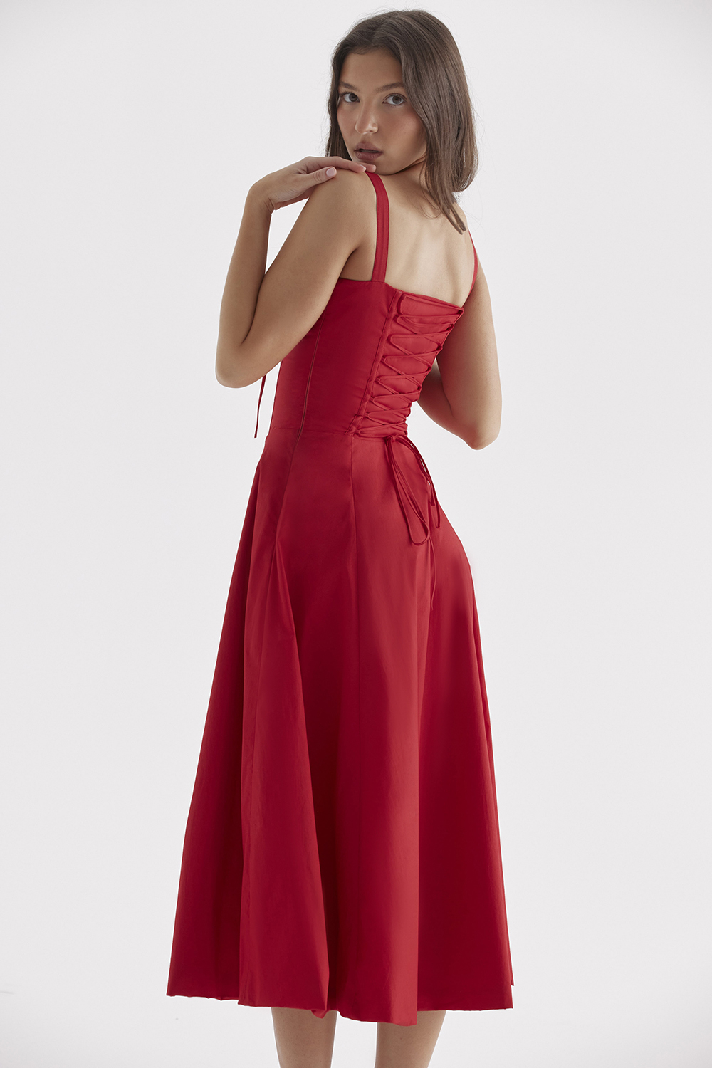 Carmen Red Rose Bustier Sundress