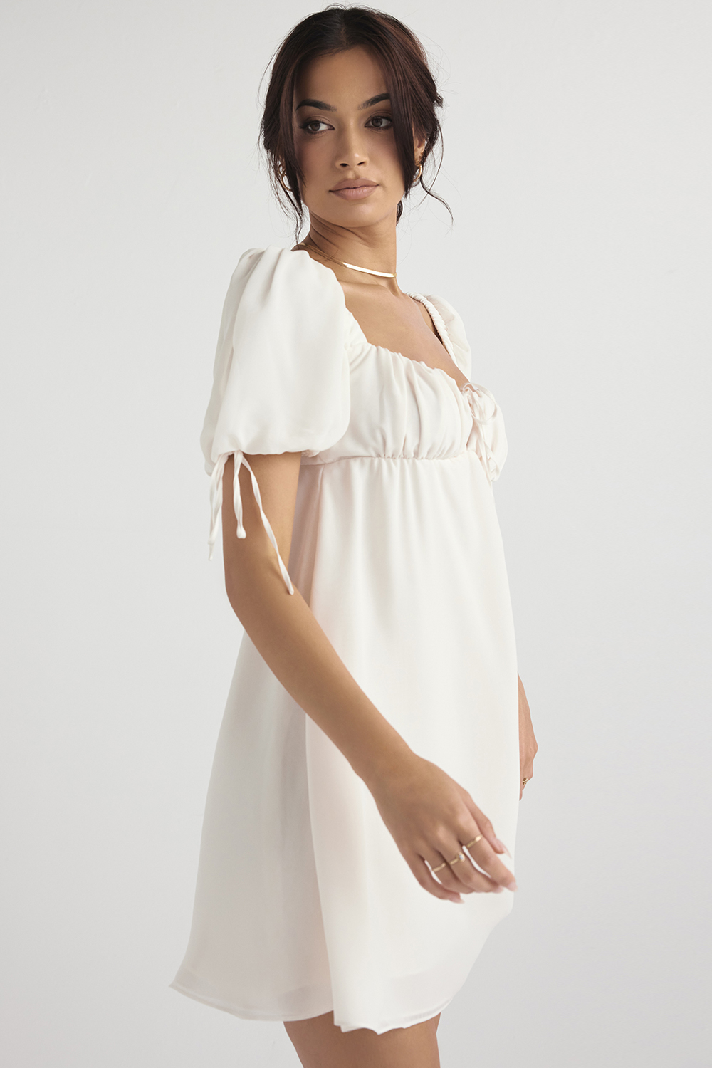 Princess Ivory Georgette Mini Dress - SALE