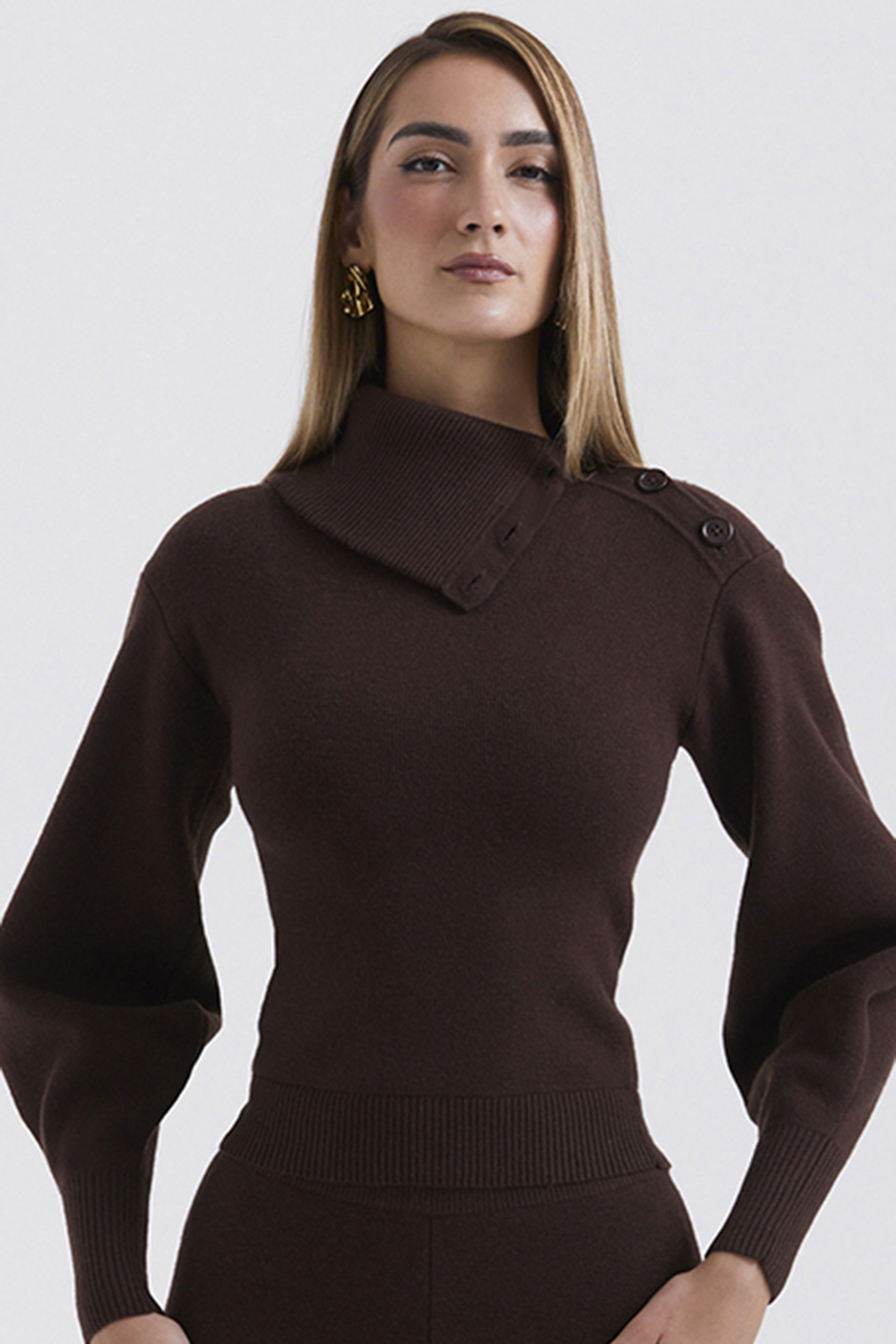 Adelita Chocolate Cashmere Blend Sweater - SALE