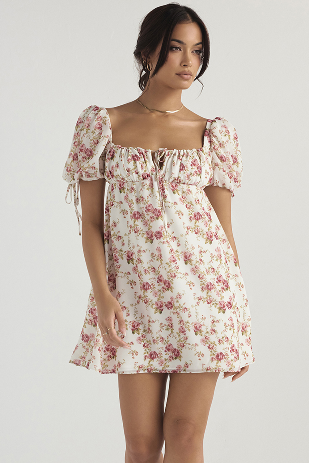 Princess Rose Print Mini Dress - SALE