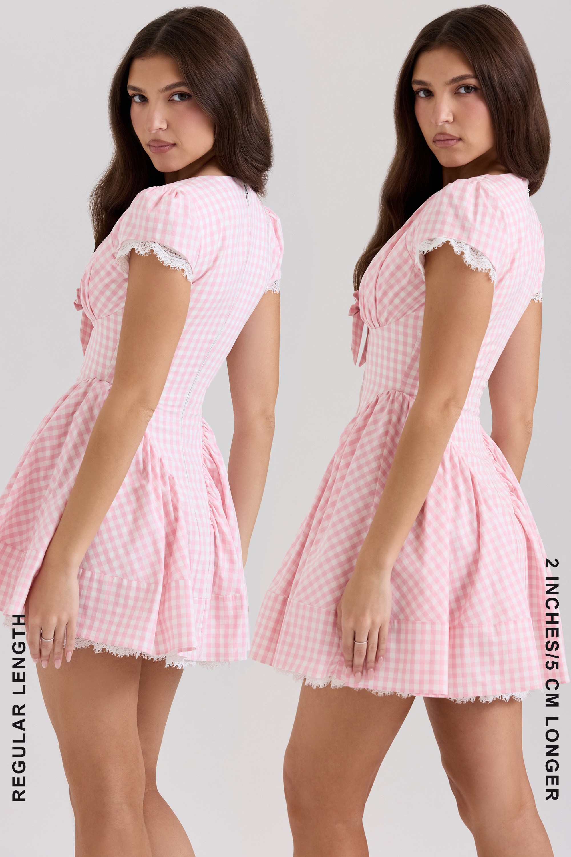 Emiliana Pink Gingham Cotton Mini Dress
