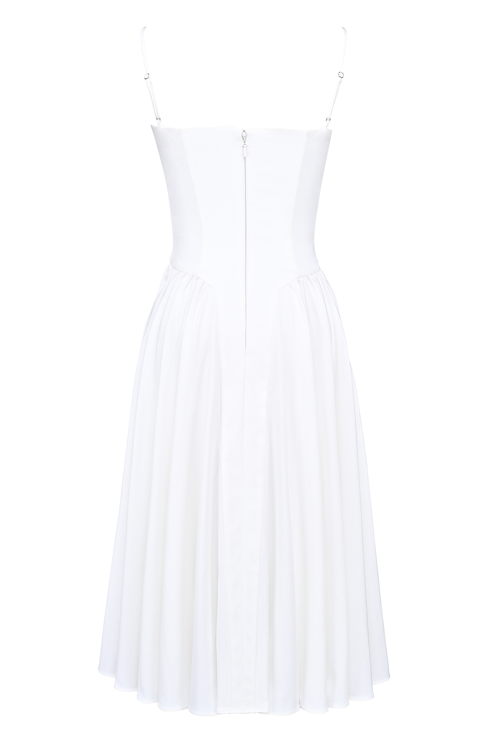 Samaria White Corset Midi Dress