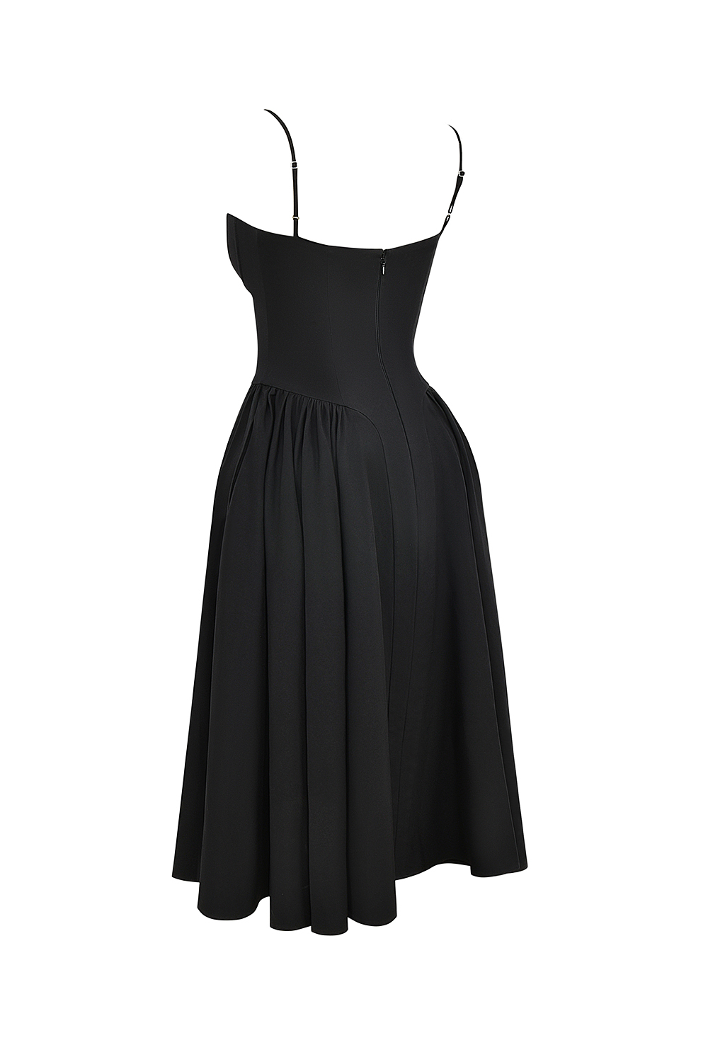 Samaria Black Corset Midi Dress