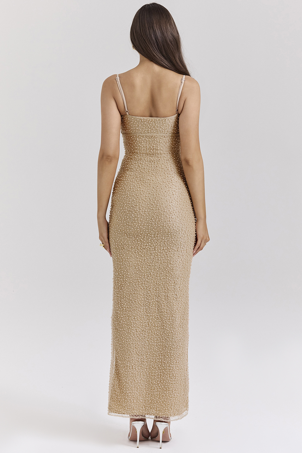 Calla Seapearl Embellished Maxi Dress