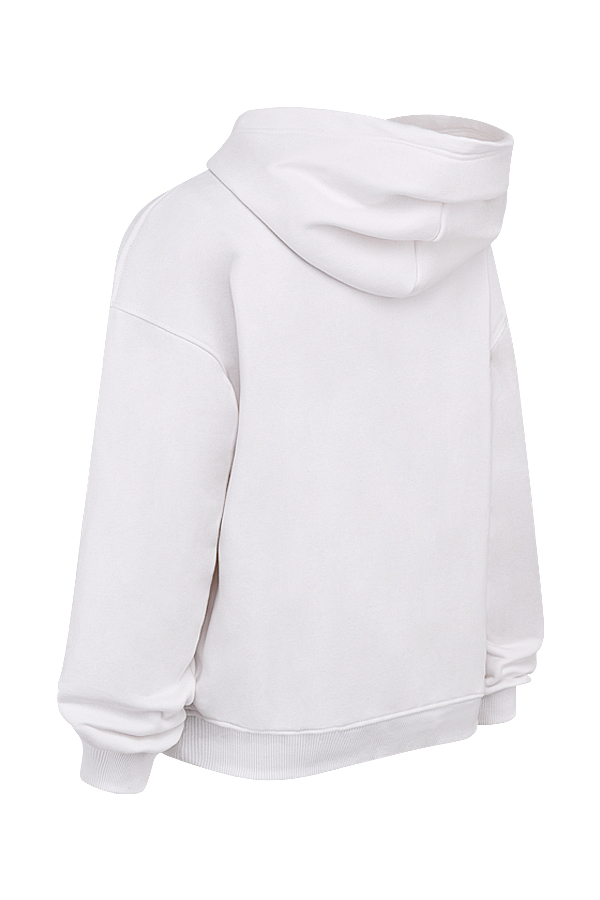 Muse White Cotton Fleece-Back Hoodie
