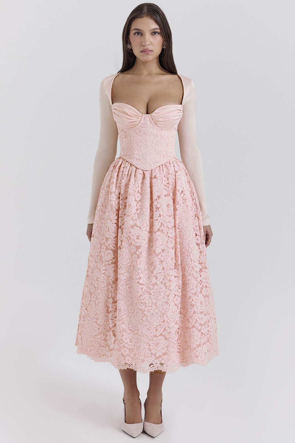 Duchess Ballerina Pink Lace Corset, Skirt and Bolero - SALE