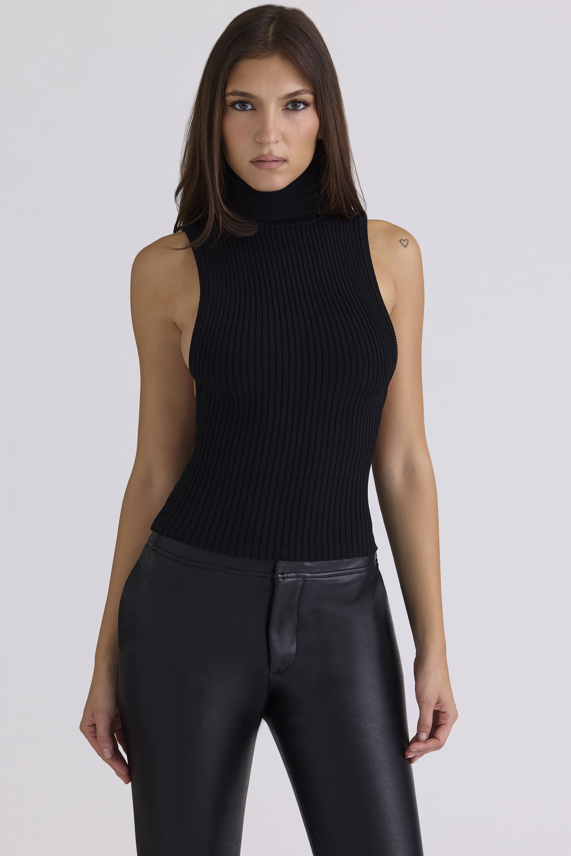 Dina Black Backless Top
