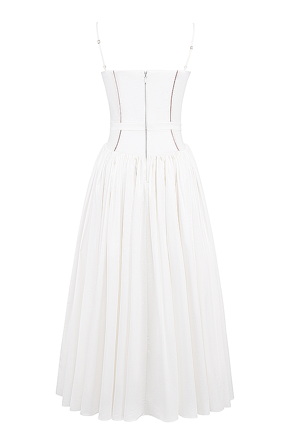 Ysabella White Cotton Maxi Sundress