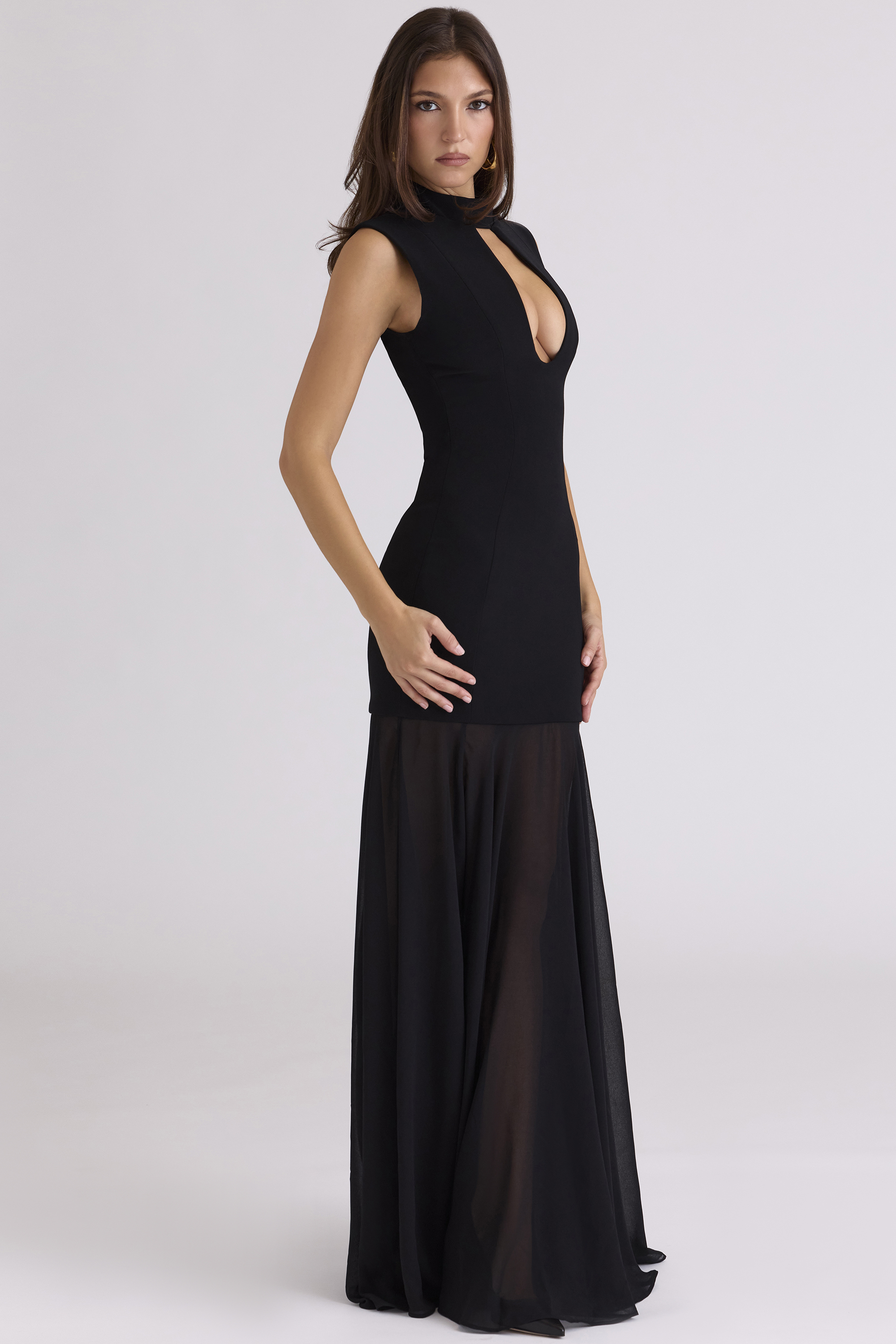 Raphaella Black Keyhole Maxi Dress