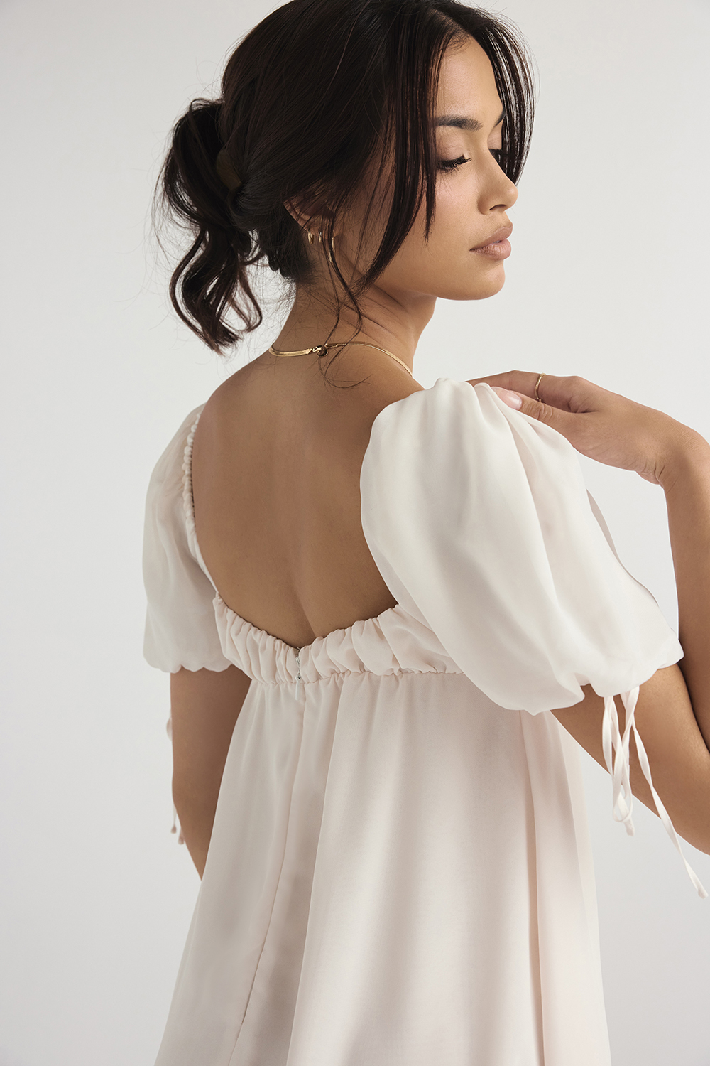 Princess Ivory Georgette Mini Dress - SALE