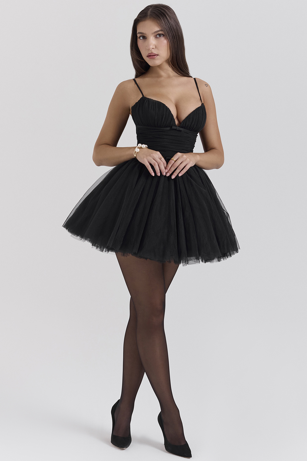 Princess Black Tulle Mini Dress - SALE