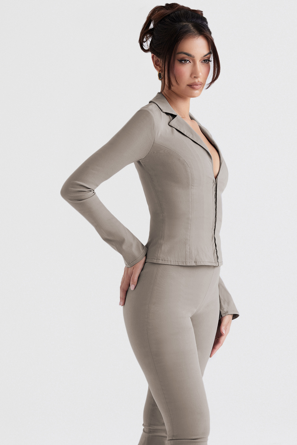 Zakira Smoke Fitted Shirt