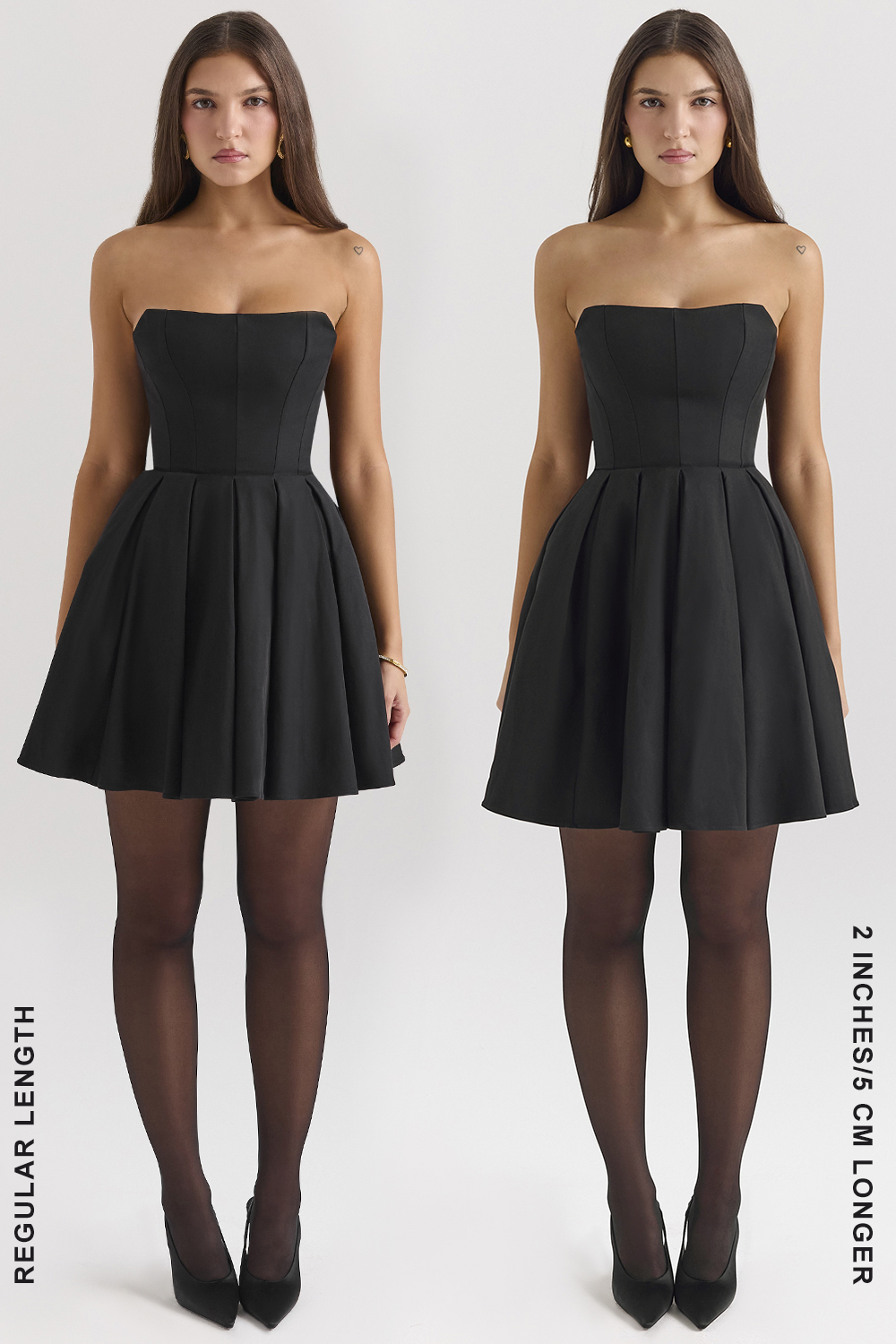 Emmanuela Black Strapless Detachable Bow Mini Dress