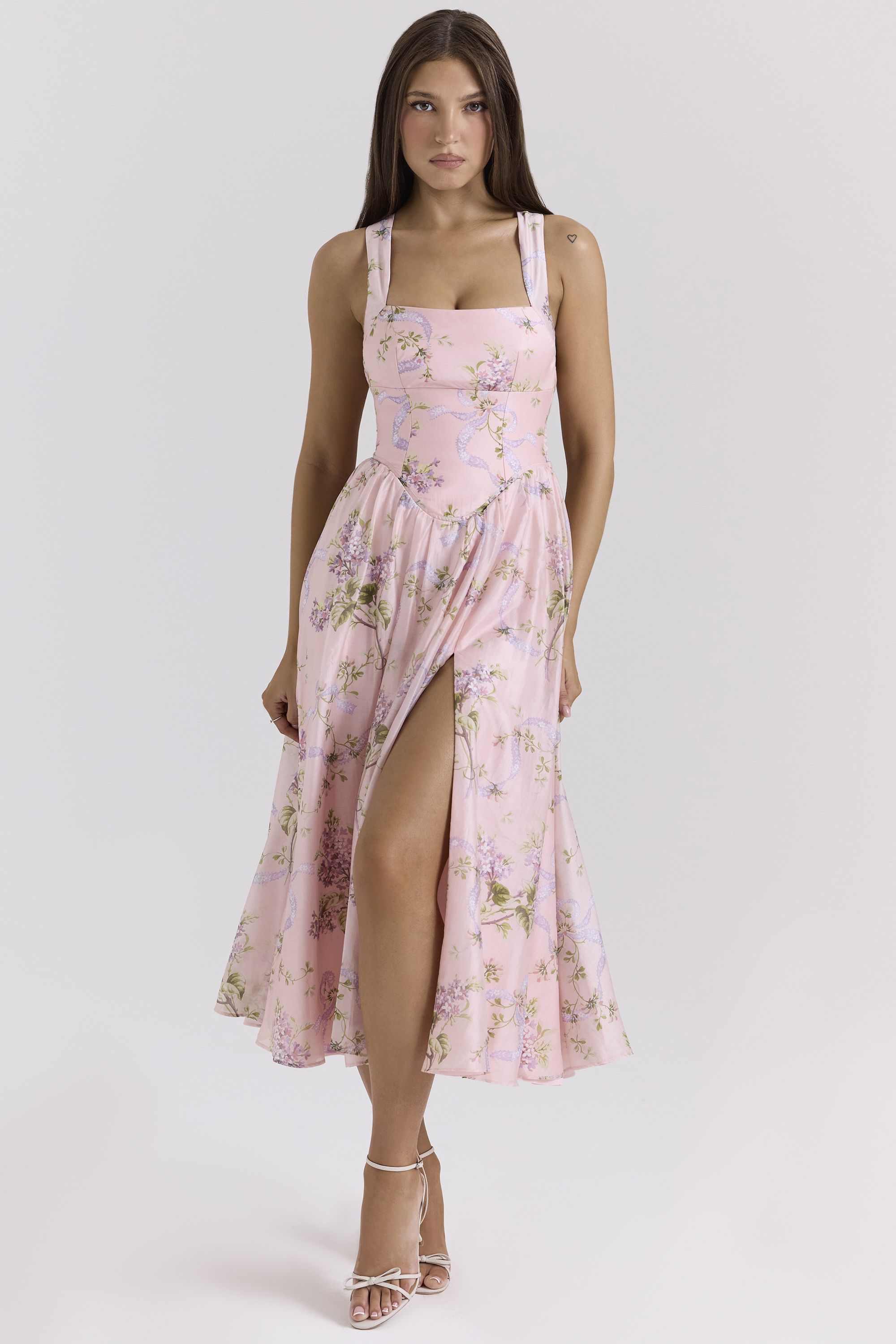 Minerva Pink Floaty Chiffon Midi Sundress