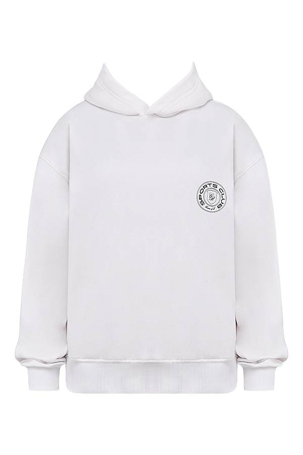 Muse White Cotton Fleece-Back Hoodie