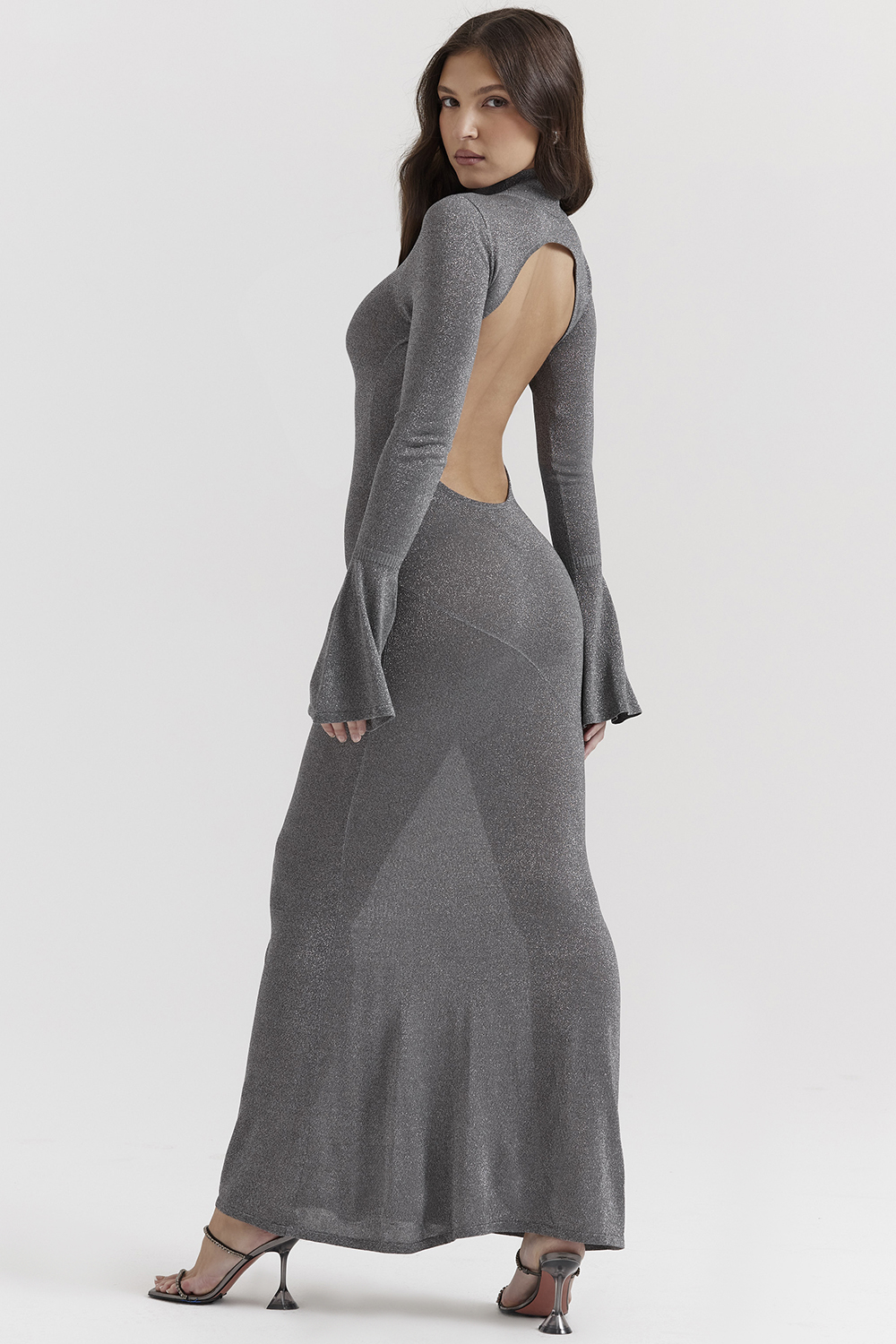 Sancha Steel Metallic Maxi Dress