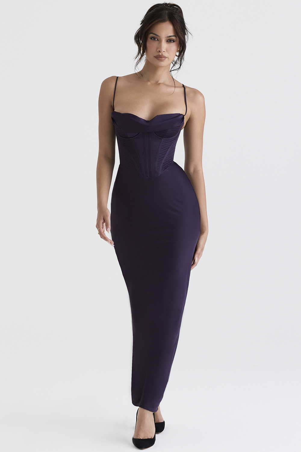 Charmaine Night Shade Corset Maxi Dress