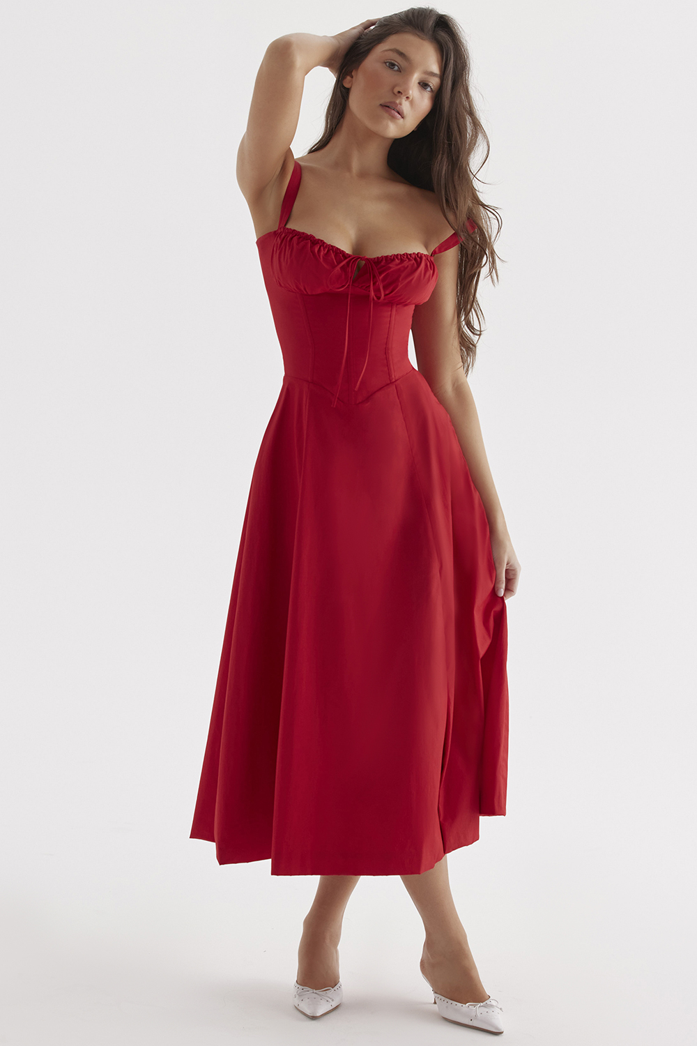 Carmen Red Rose Bustier Sundress