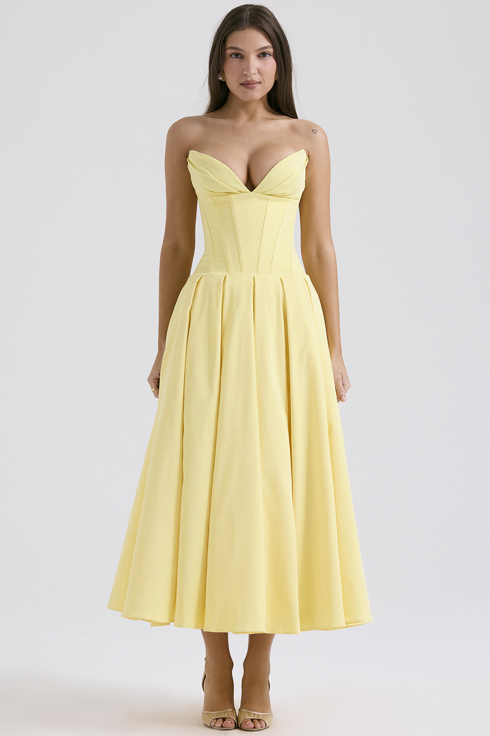 Lady Sunshine Strapless Tulle Midi Dress