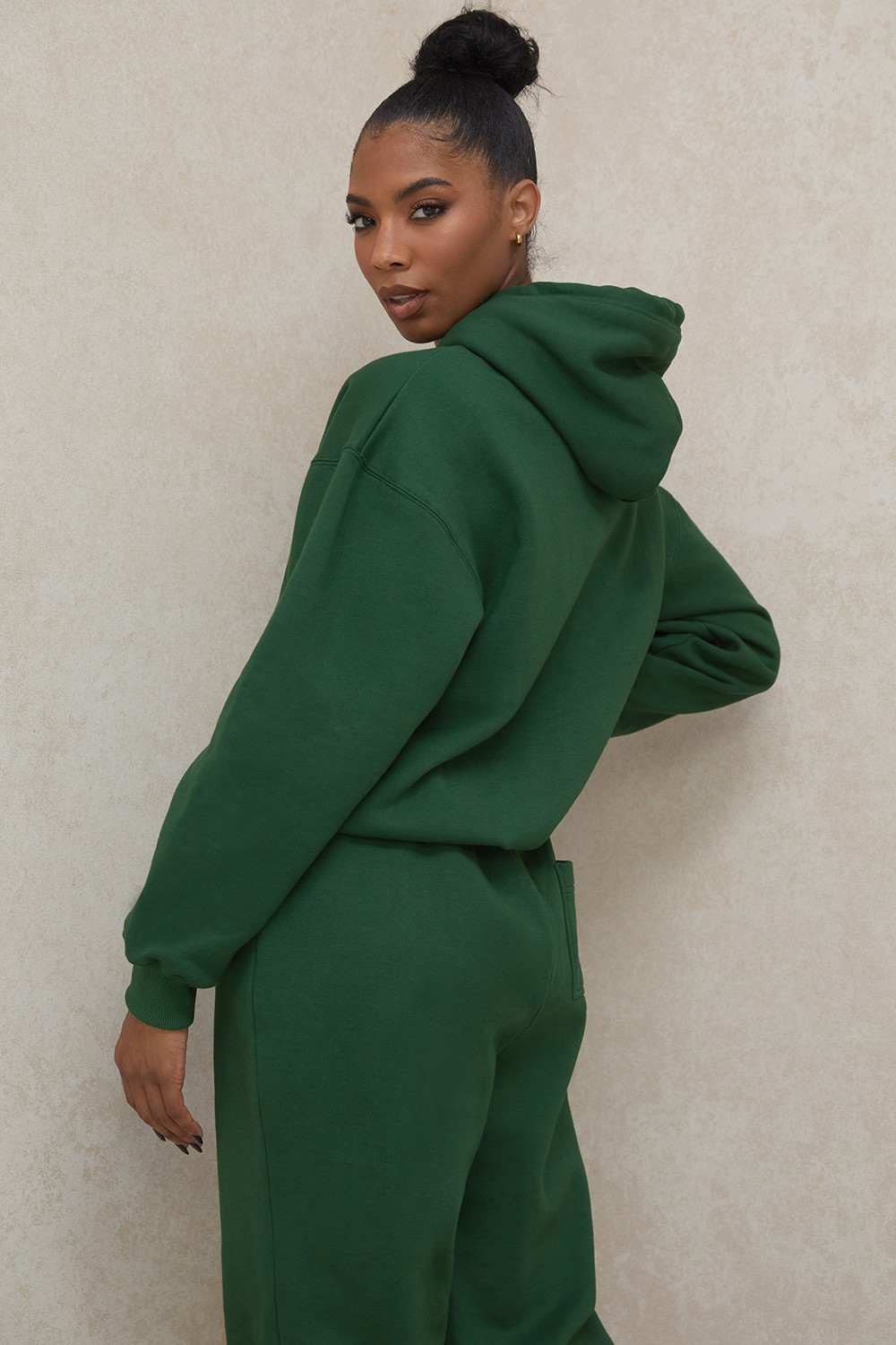 Halo Green Cotton Fleece-Back Oversized Hoodie