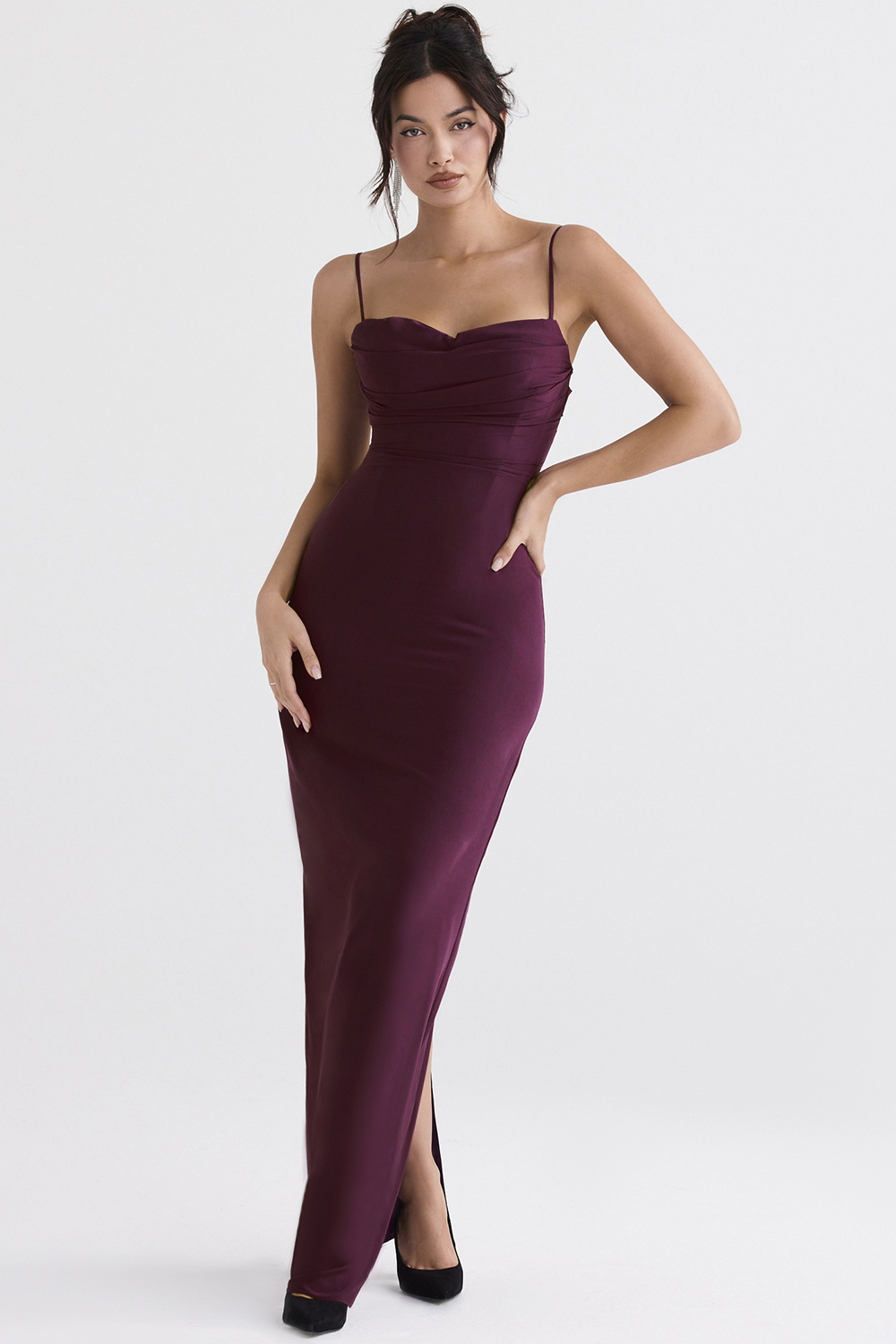 Lani Merlot Corset Maxi Dress