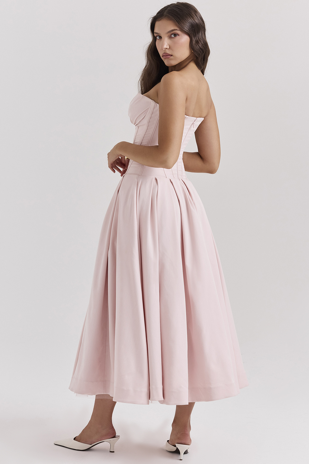 Lady Ballerina Pink Strapless Midi Dress