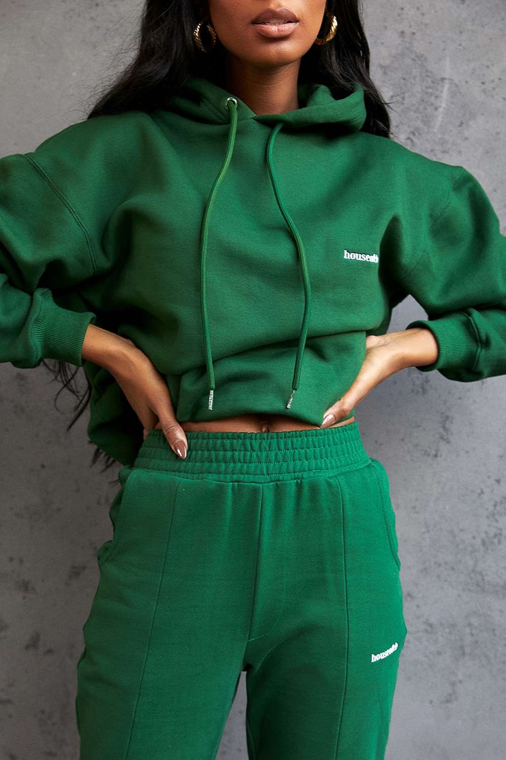 Halo Green Cotton Fleece-Back Oversized Hoodie