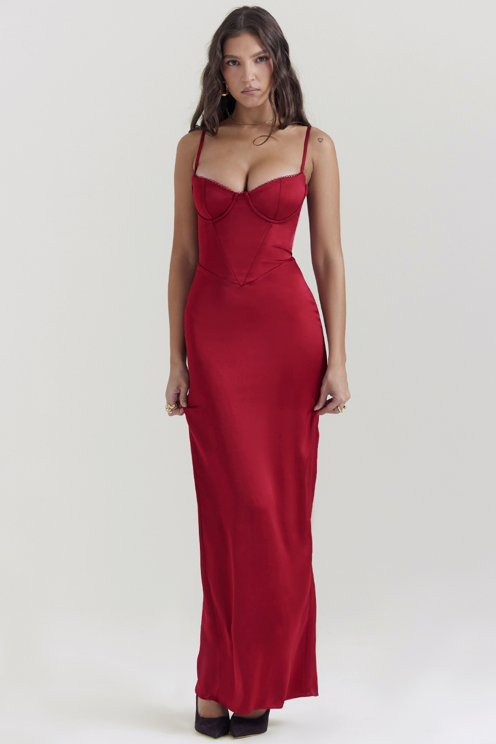 Stefania Ruby Corset Maxi Dress