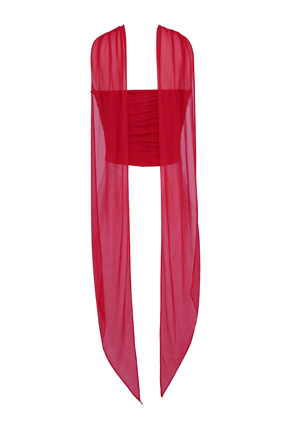 Hallie Holly Red Strapless Corset Top with Detachable Neck Scarf