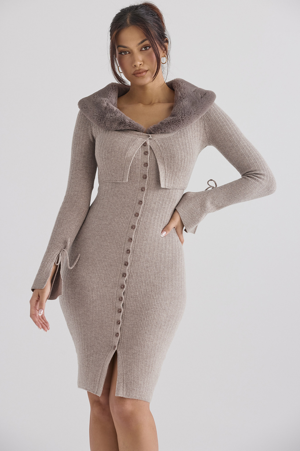 Dahlia Beige Cashmere Cardigan - SALE