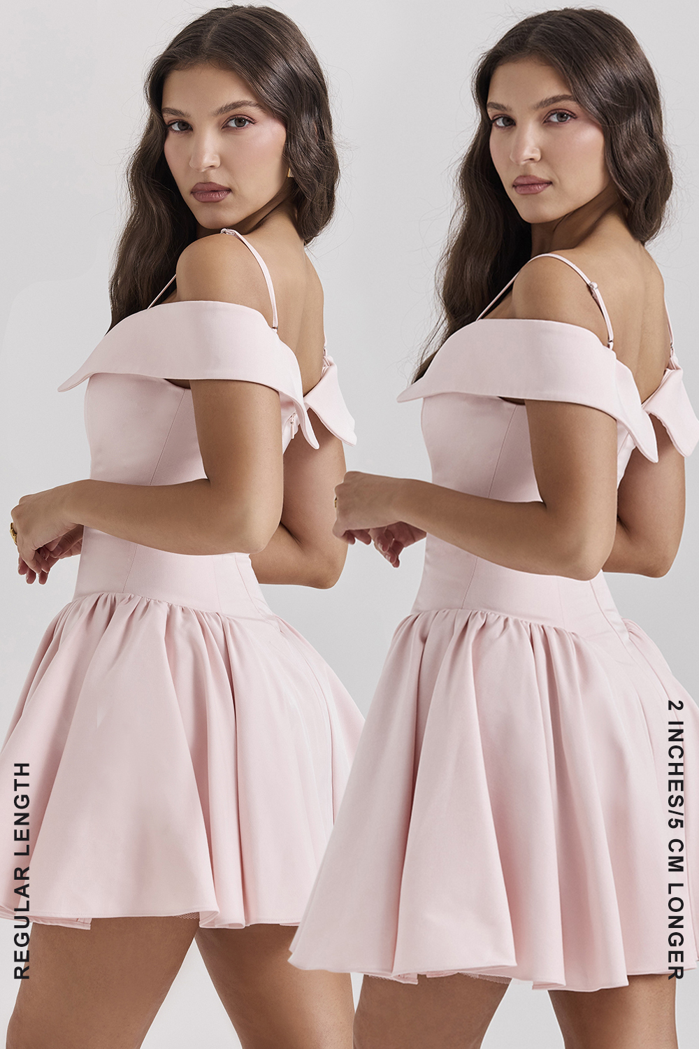 Elida Ballerina Pink Off Shoulder Mini Dress
