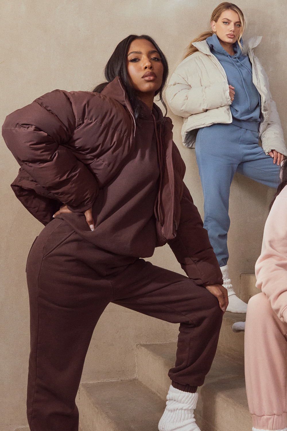 Halo Azure Cotton Fleece-Back Oversized Hoodie