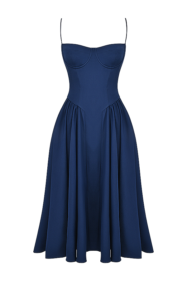 Samaria French Navy Corset Sundress